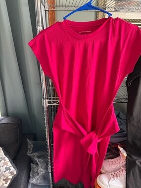 Universal Standard Bright Fuchsia Tie-Waist Mini Dress